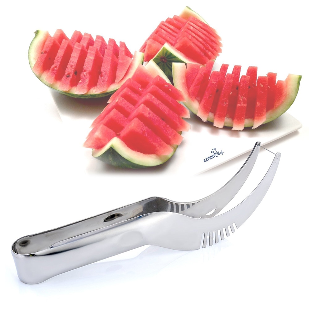 Stainless Steel Watermelon Slicer Fruit Knife Cutter And Ice Cream Ballers Melon Scoop Double 0614